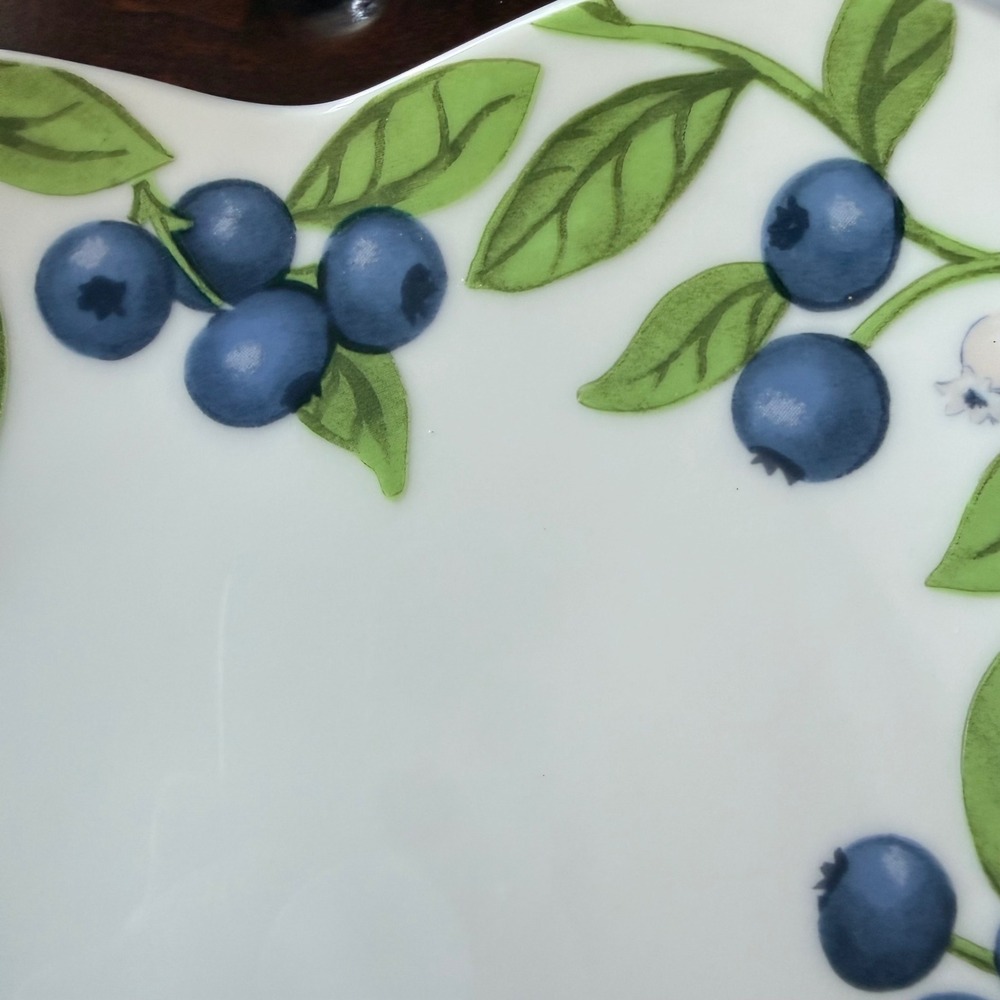 Vtg Williams Sonoma Berry Collection Heart Plates Set Raspberry Blueberry Japan - Picture 3 of 8